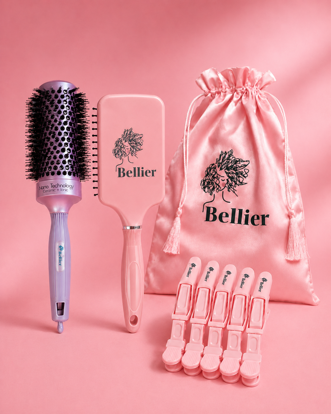 Mini combo Bellier: dos cepillos a elección con los pinches y la bolsa